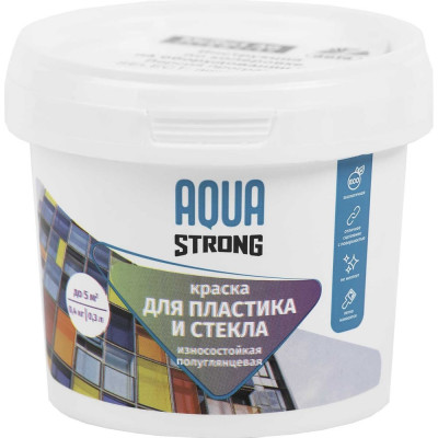 Краска для пластика и стекла Aquastrong полуглянцевая, 0,4 кг 4607130865170