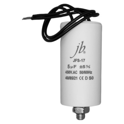 Конденсатор пусковой JB Capacitors 5мкФ, 450В, 35х68, JFS-17 (CBB60-G) (гибкие выводы+болт), JFS17A6505J000000B-319