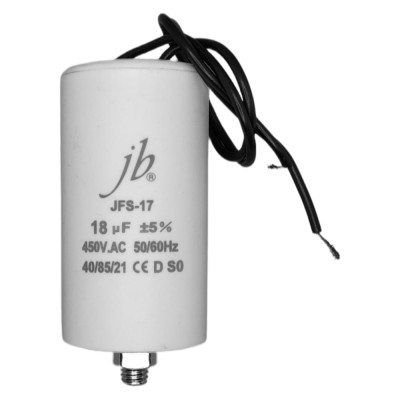 Конденсатор пусковой JB Capacitors 18мкФ, 450В, 40х73, JFS-17 (CBB60-G) (гибкие выводы+болт), JFS17A6186J000000B-322