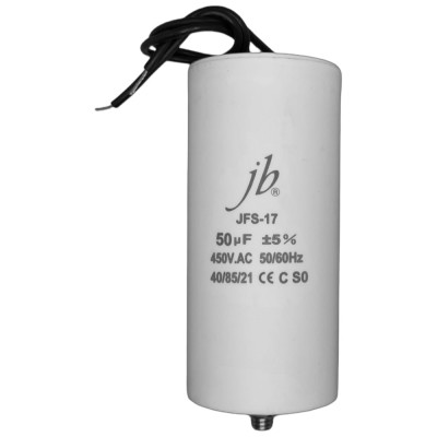 Конденсатор пусковой JB Capacitors 50мкФ, 450В, 50х109, JFS-17 (CBB60-G) (гибкие выводы+болт), JFS17A6506J000000B-320