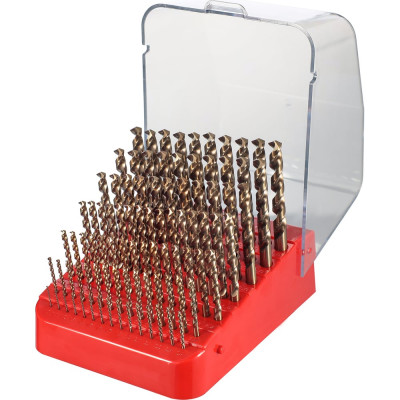 Набор сверл по металлу 1-10мм, DIN338 HSSE-Co5 130 PRO, 91шт H-Tools 215223PRO