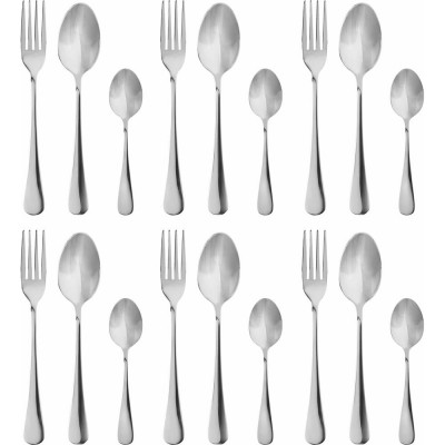 Набор столовых приборов DASWERK STANDARD 18 шт., 6 персон, серебристый, нержавеющая сталь 609074