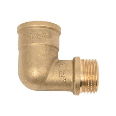 Угол 90 гр LD PRIDE DN15 (1/2") ВР/НР латунь никель с биркой LD.67.539.15