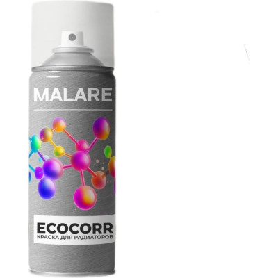 Аэрозольная краска термостойкая MALARE EcoCorr для труб, батарей и радиаторов отопления, износостойкая быстросохнущая RAL 7024, графитово-серый (темный), матовая, 520 мл 4660504742224