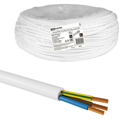 Провод TDM ELECTRIC ПРКС 2x1,5(N)-0,38 (10м), белый TDM SQ0136-0010