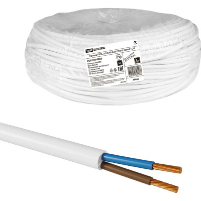 Провод TDM ELECTRIC ПРКС 2x2,5(N)-0,38 (100м), белый TDM SQ0136-0003