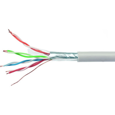Кабель Cablexpert (RU) FTP indoor 4x2x0.57, медный, кат.6, однож., 100м, box, серый, FPC-6057-4-CU/100
