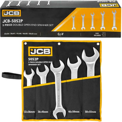Набор ключей рожковых JCB 5 предметов JCB-5052P(61291)