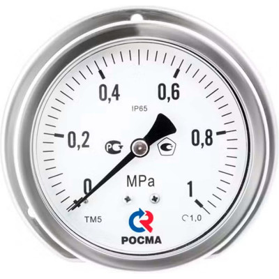 Коррозионностойкий манометр РОСМА ТМ-521ТЭ (0-25МПа) ДК100 G1/2, класс точности 1.0 D240-00700