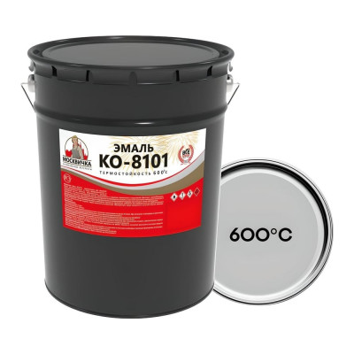 Эмаль Москвичка КО-8101 серебристо-серая, до 600С, 5 кг 4620105773690
