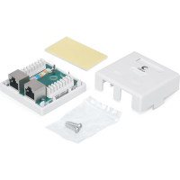 Компьютерная розетка Cabeus RJ-45(8P8C), категория 5e, экранированная, двойная, внешняя, Dual IDC WS-8P8C-Cat.5e-SH-2