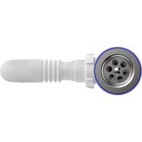 Сифон для умывальника Aquant 1 1/2"х40 с удлинённой горловиной с мет.реш. с г.т. 40x40/50 S0515-35-MR