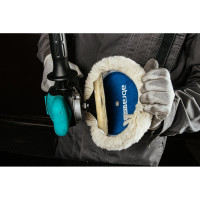 Круг полировальный меховой, крученая шерсть, белый, 150 мм, липучка белая Abraforce 163435