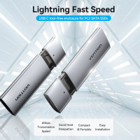 Корпус для SSD VENTION USB 3.1 Gen 2-C, M.2, NGFF (B-Key/B&M Key) серый, шт. KPFH0
