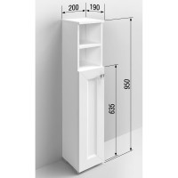 Туалетный шкаф SANTREK "Гранд" 2 ниши белый правый 200x950x190 316070