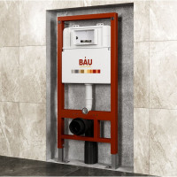 Инсталляция Bauedge BAU PRO для подвесного унитаза, клавиша смыва BAU Stil для инсталляциии, белый глянец Q111300-Q00001