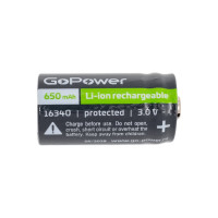 Аккумулятор GoPower Li-ion 16340 PK1 3V 650mAh с защитой 00-00019619