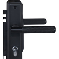 Врезной замок БУЛАТ ЗВ4-1.70.02.02 Ферона с ручкой, черный, 5 перфорированных ключа 15408