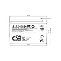 Аккумулятор для ИБП CSB GPL12120 F2 12В, 12 Ач УТ-00000102