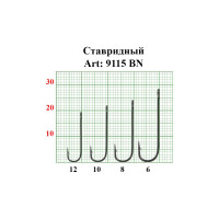 Крючок ставридный FISHCRYSTAL с ушком, №12, покрытие BN, 10 шт 9115BN-12F