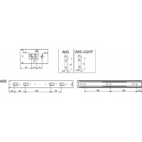 Направляющая шариковая AKS h=35 L-400,комплект левая правая AK 22290