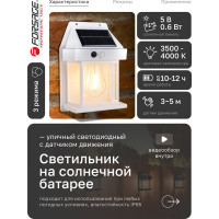 Светильник светодиодный на солнечной батарее с датчиком движения Forsage F-WL6009(57704)