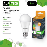 Лампочка светодиодная ALTECH LED Р60-15W-830-E27 15Вт груша теплый белый свет 4673758070265