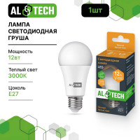 Лампочка светодиодная ALTECH LED Р60-12W-830-E27 12Вт груша теплый белый свет 4673758070234