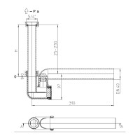 Сифон с запахозапирающим клапаном, DN40 HL 136.3