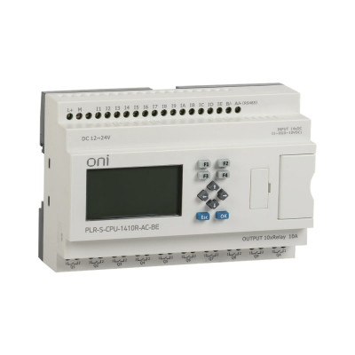 Логическое реле ONI PLR-S. CPU1410R 220В AC с экраном PLR-S-CPU-1410R-AC-BE