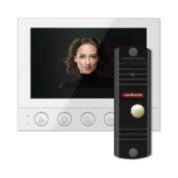 Комплект видеодомофона Novihome для частного дома, дачи SIMPLE 4 KIT PLUS: монитор, вызывная панель со встроенным БУЗ, электромеханический замок 4332