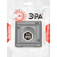 Розетка ЭРА Эксперт 11252201 2PE IP55, шторки, 16A, 250В, СУ, белый Б0063281
