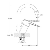 Смеситель для умывальника ECONOCE D35-A, серия 640 EC0640