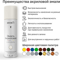 Эмаль акриловая Kronbuild RAL 9003 белая, матовая, 520 мл SP9003M