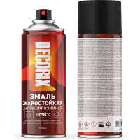 Аэрозольная жаростойкая эмаль Decorix для сверхвысоких температур +1200 градусов, 520 мл, черный 0152-07 DX