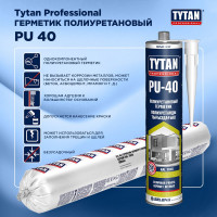 Герметик полиуретановый TYTAN PROFESSIONAL pu 40 серый, 600 мл, ral 7045 272848