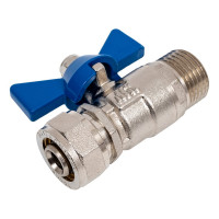 Кран шаровой обжимной Millennium для металлопластиковых труб 16мм х 1/2" с наружной резьбой KBMC1216