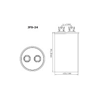 Конденсатор пусковой JB Capacitors 20мкФ, 450В, 55х110, JFS-24 (CBB65) Алюминевый корпус (клеммы), JFS24A6206J000000B-328