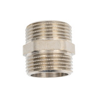 Ниппель прямой LD Pride DN25 (1") НР/НР латунь никель с биркой LD.67.511.25