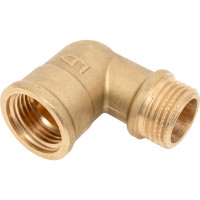 Угол 90 гр LD PRIDE DN15 (1/2") ВР/НР латунь никель с биркой LD.67.539.15