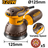 Эксцентриковая шлифмашина INGCO INDUSTRIAL 320 Вт, 125 мм RS3216