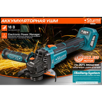 Аккумуляторная УШМ Sturm 1BatterySystem CAG18125E
