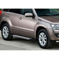 Пороги "Silver" Rival для Suzuki Grand Vitara III 5-дв. 2005-2015, 173 см, 2 шт., алюминий, F173AL.5502.2