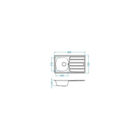 Мойка ALVEUS ZOOM 30 NAT-90 860х500 мм, 1X в комплекте с сифоном 1102384 1098773