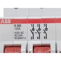 Рубильник ABB E203r 3 полюса, 125A, рычаг красный 2CDE283001R0125