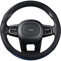 Оплетка SKYWAY Racer-3 M, черно/синяя, экокожа S01102422