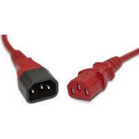 Кабель питания монитор-компьютер Hyperline PWC-IEC13-IEC14-1.8-RD IEC 320 C13 - IEC 320 C14 (3x0.75), 10A, прямая вилка, 1.8м, цвет красный (ПВС-АП-3*0,75-250-C13C14-10-1,8 ГОСТ 30851.1-2002 (МЭК 60320-1:1994)) 281863
