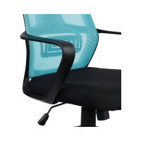 Кресло руководителя Helmi hl-e37 wind, ткань черная/бирюзовая 323023