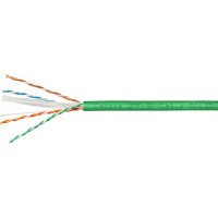 Кабель витая пара UTP (U/UTP) Cabeus категория 6, 4 пары (23 AWG), одножильный, нг(А)-LSLTx, зеленый UTP-4P-Cat.6-SOLID-LSLTx-GN-100