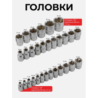 Набор инструмента BaumAuto 108пр. 1/2",1/4" 6гр. 4-32мм BM-41082-5(16725)